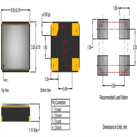 AE-132-A-1-2070-5-30-36M0000,Anderson蜂窩電話晶振,5032mm,36MHZ,