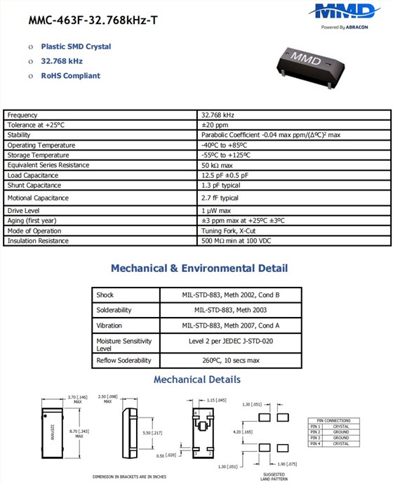 MMC-463F-32.768kHz-T規格